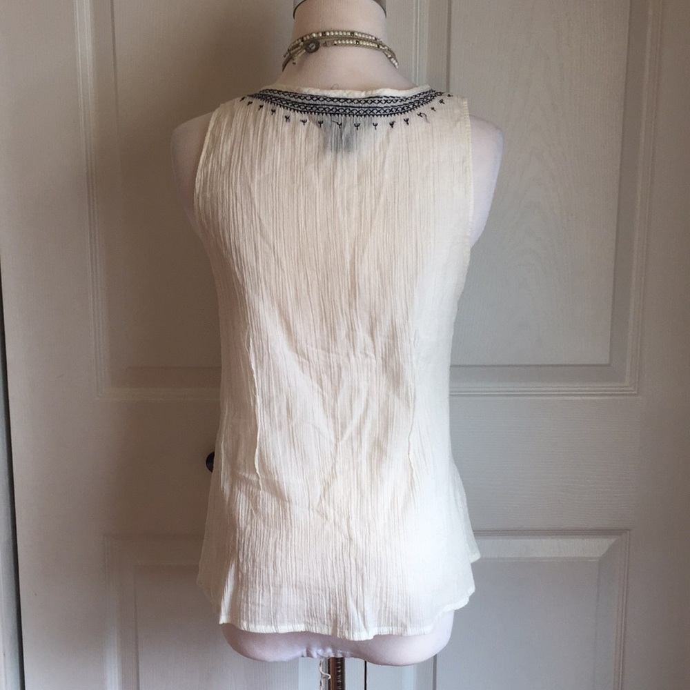 Cynthia Rowley cotton cross-stitch tank - Picture 2 of 4